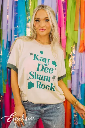 Kappa Delta Philanthropy Shamrock Colorblock Ringer