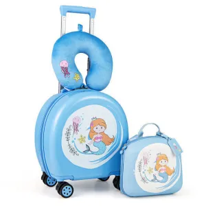 Kids Luggage Set with 14 Inches Carry-on Hardside Spinner Toddler Luggage and 10