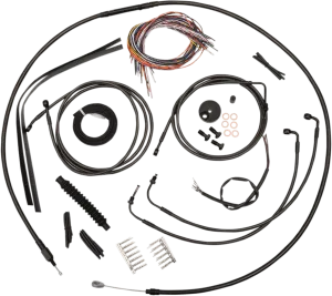 LA Choppers LA-8050KT2-16M Complete Handlebar Cable and Brake Line Kit - Midnight