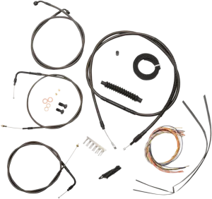 LA Choppers LA-8110KT2B-16M Complete Handlebar Cable and Brake Line Kit - Midnight