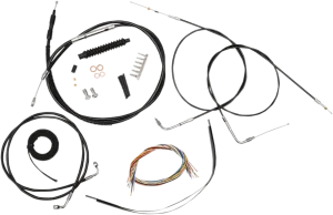 LA Choppers LA-8320KT2B-08B Complete Handlebar Cable and Brake Line Kit - Black Vinyl/Stainless