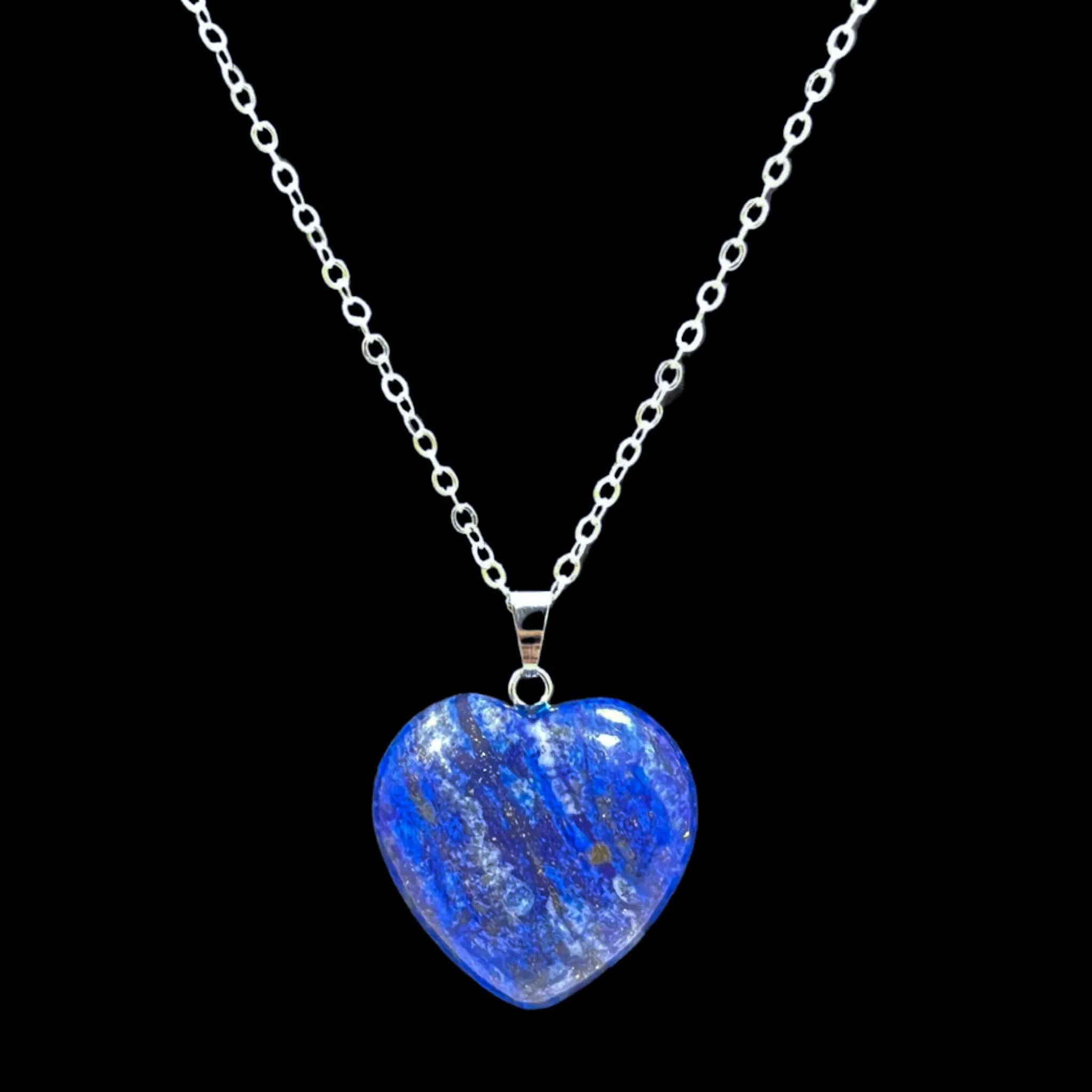 Lapis Crystal Heart Necklace