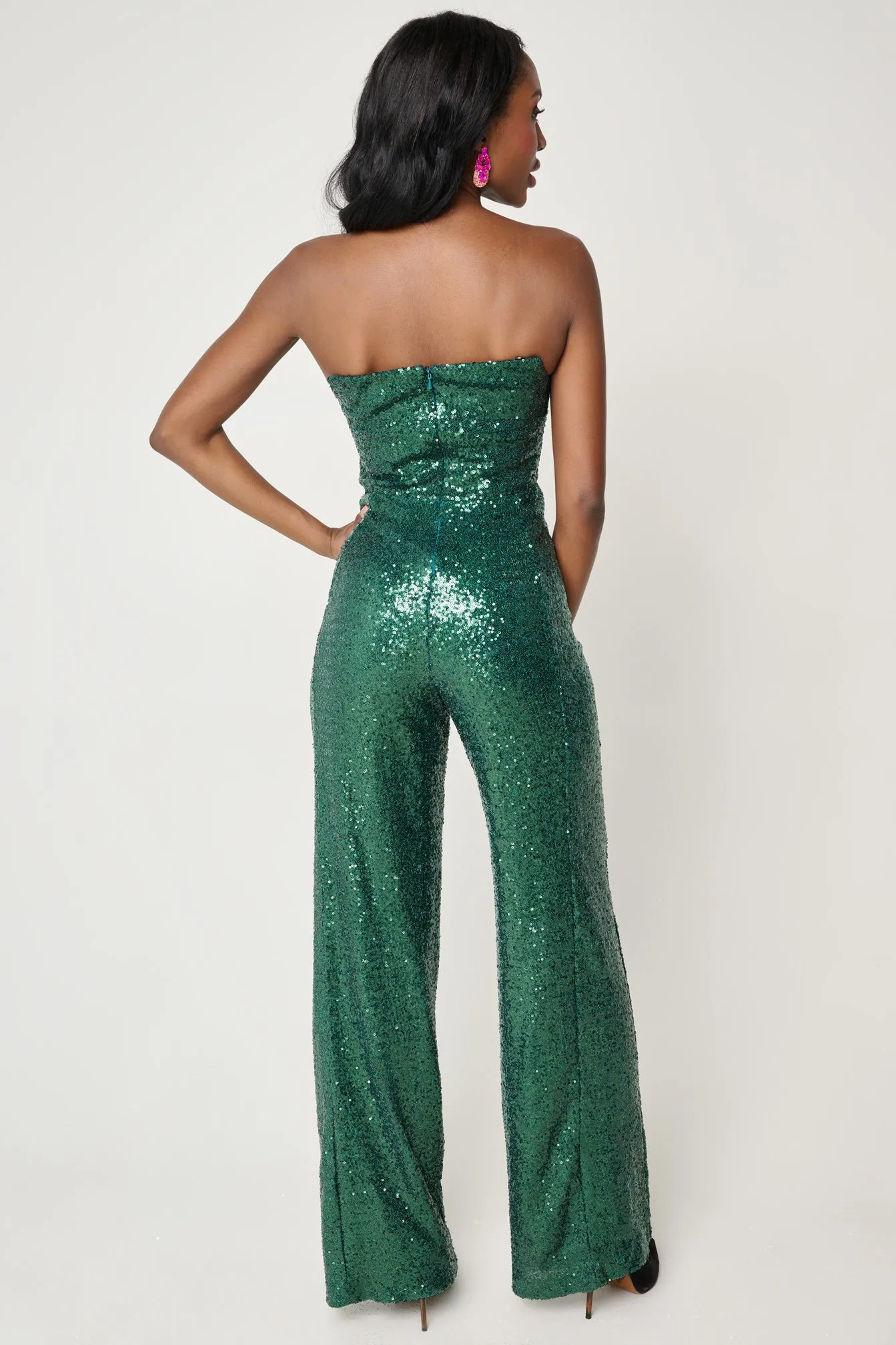 Lena Sequin Jumpsuit by Black Halo - RENTAL