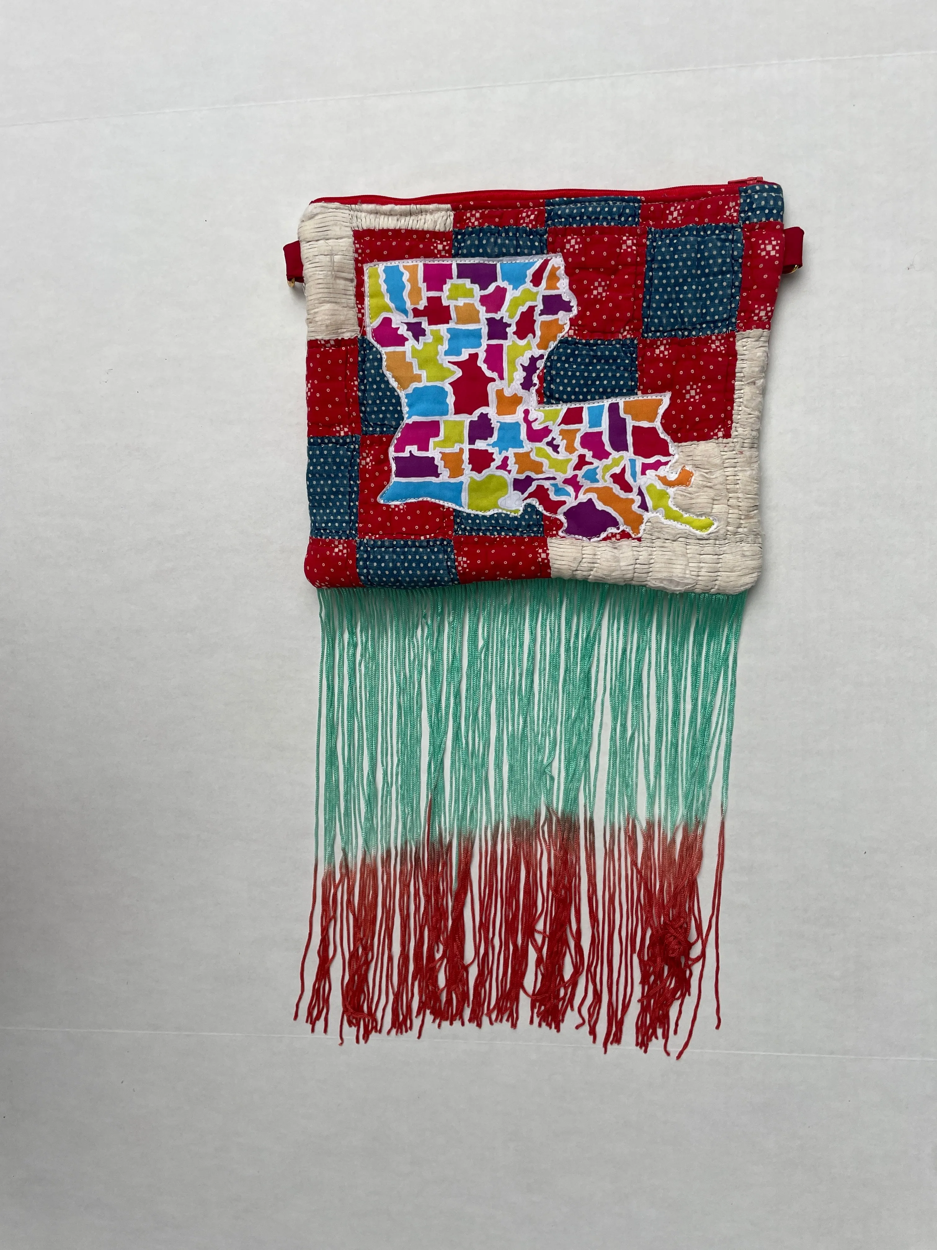 Louisiana Quilted Clutch Ombre Fringe
