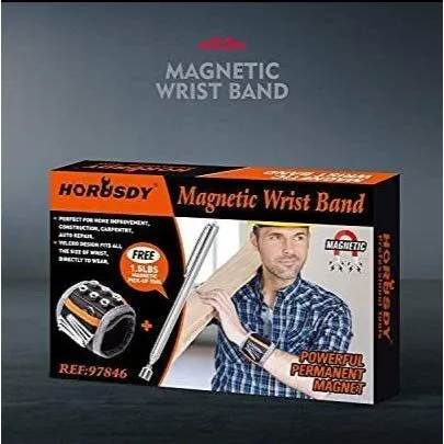 Magnetic Wrist Band with Extendable Magnetic Pickup Tool