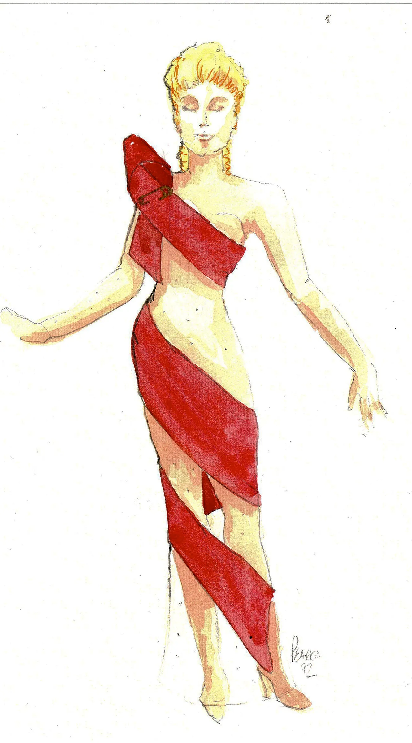 Marla Maples "Ribbon Dress" worn at Broadway Bares designed by Bobby Pearce