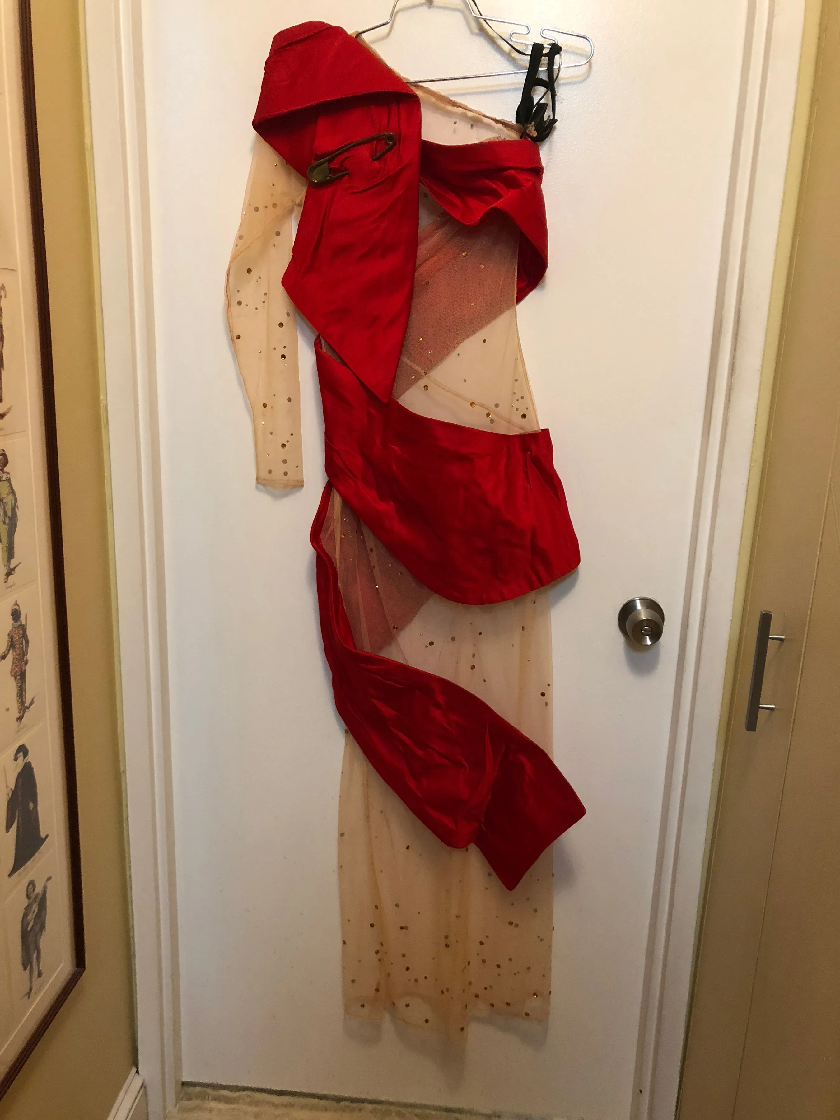 Marla Maples "Ribbon Dress" worn at Broadway Bares designed by Bobby Pearce