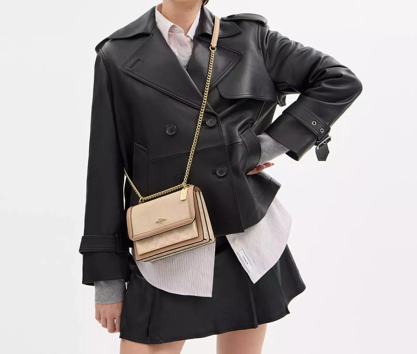 Mini Klare Crossbody Bag In Colorblock Signature Canvas Dark Natural Multi Coach