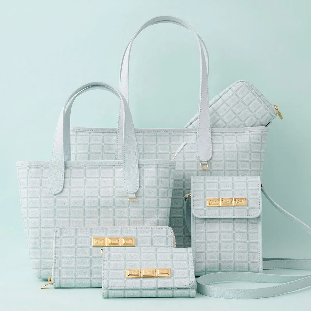 Mint Chocolate Zip Leather Tote Bag【Japan Jewelry】