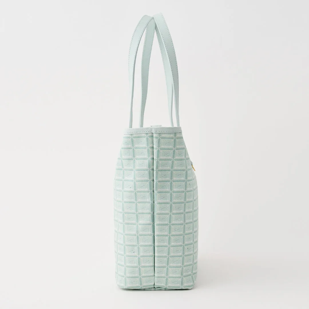 Mint Chocolate Zip Leather Tote Bag【Japan Jewelry】