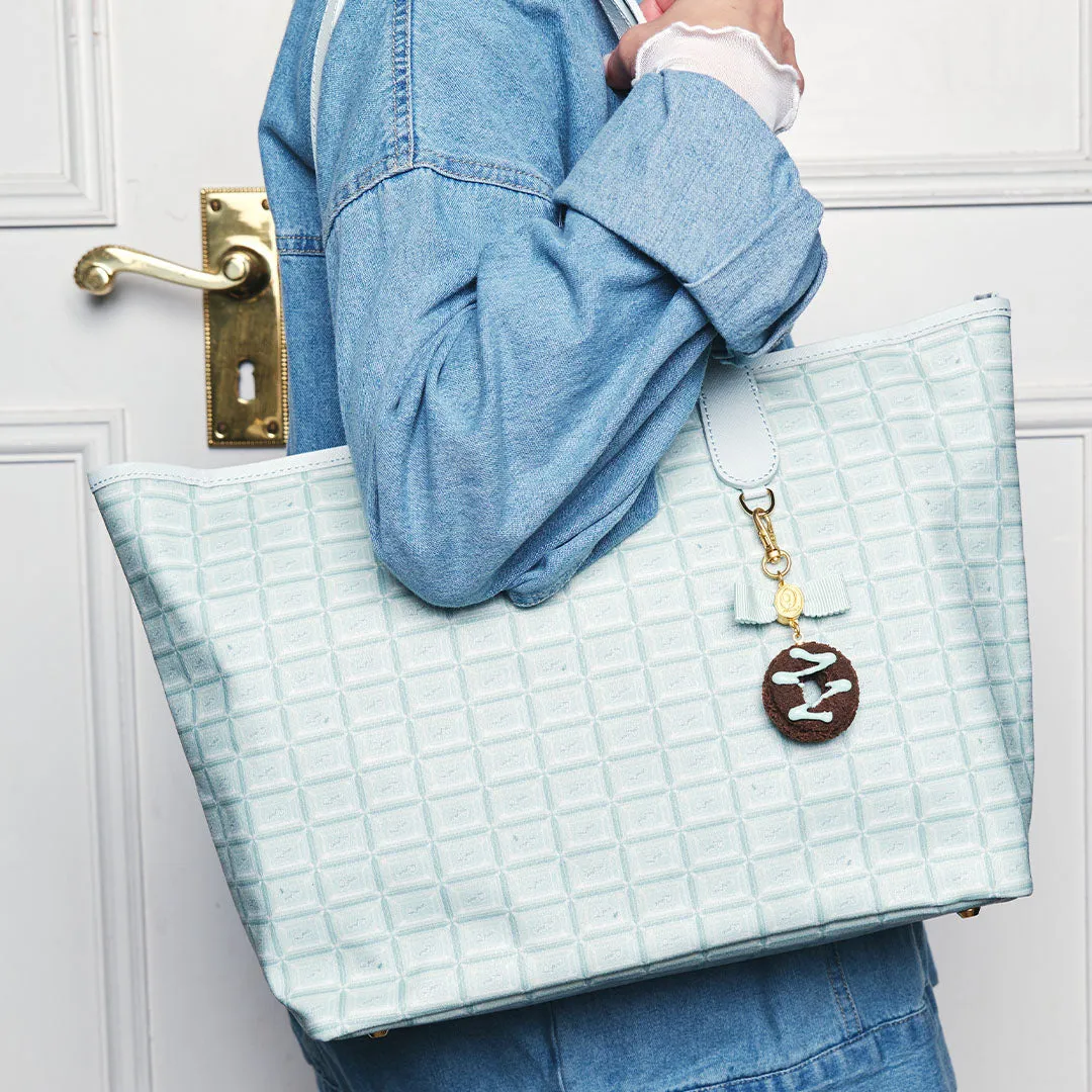 Mint Chocolate Zip Leather Tote Bag【Japan Jewelry】