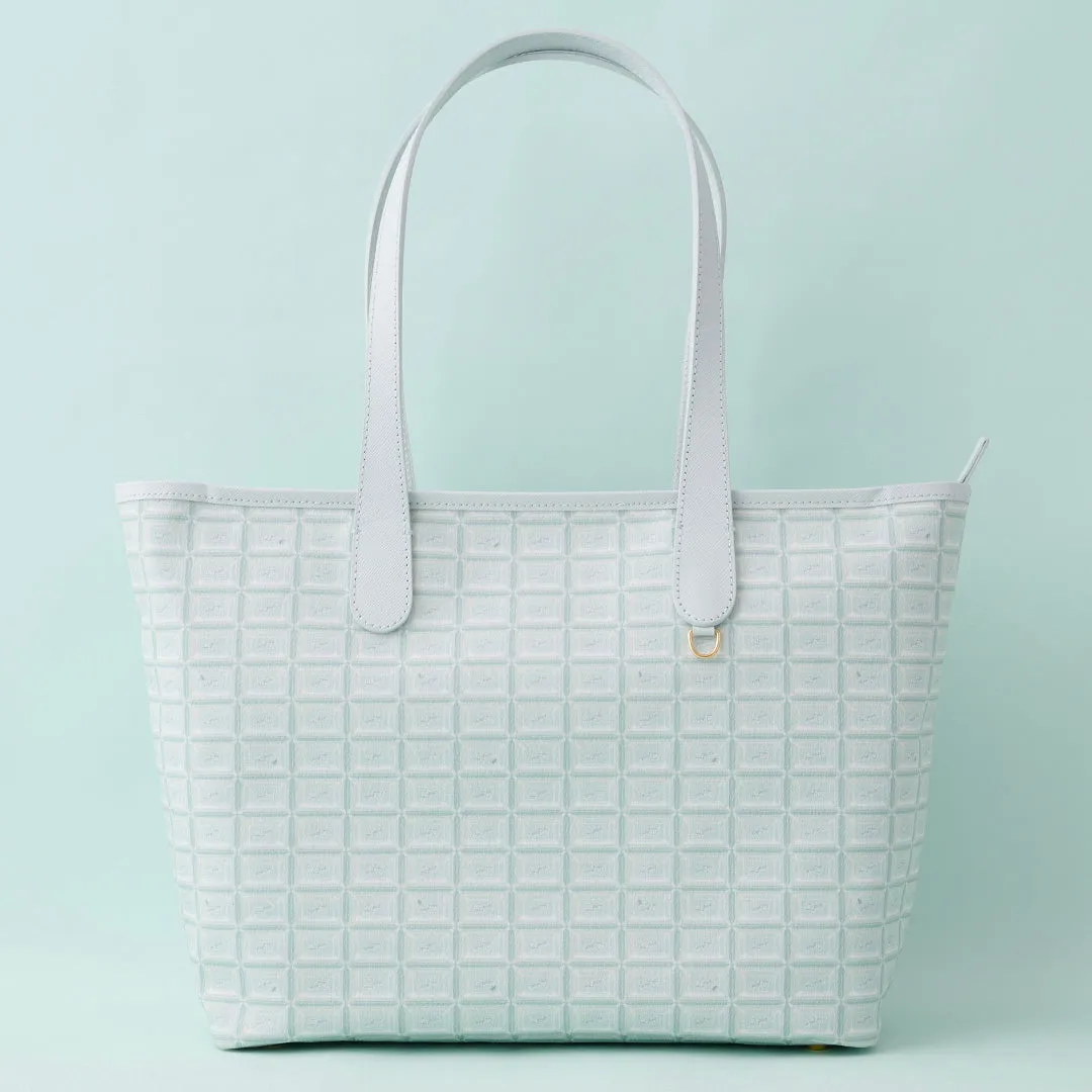 Mint Chocolate Zip Leather Tote Bag【Japan Jewelry】