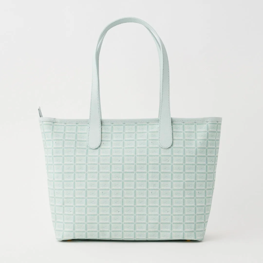 Mint Chocolate Zip Leather Tote Bag【Japan Jewelry】