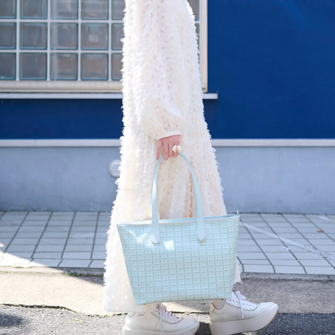 Mint Chocolate Zip Leather Tote Bag【Japan Jewelry】
