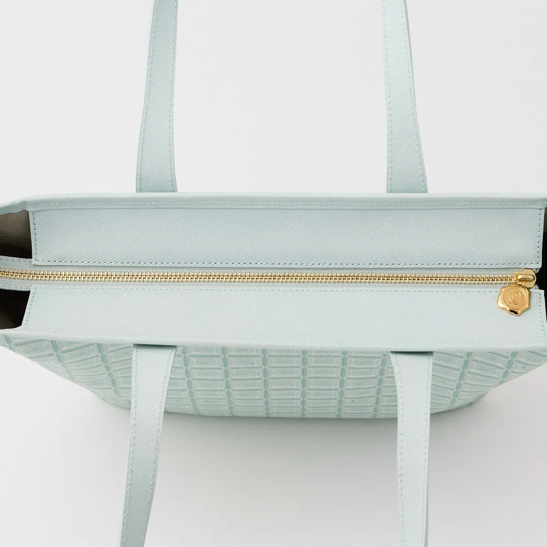 Mint Chocolate Zip Leather Tote Bag【Japan Jewelry】