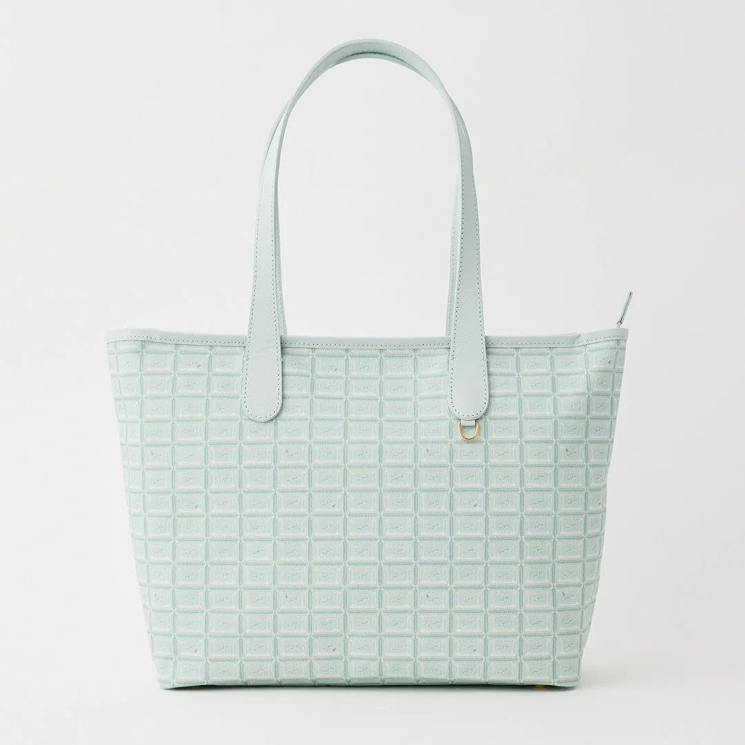 Mint Chocolate Zip Leather Tote Bag【Japan Jewelry】