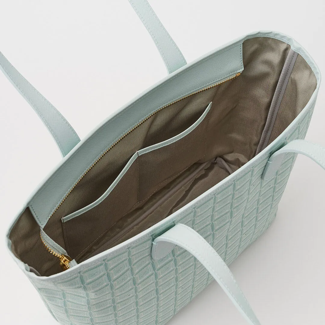 Mint Chocolate Zip Leather Tote Bag【Japan Jewelry】