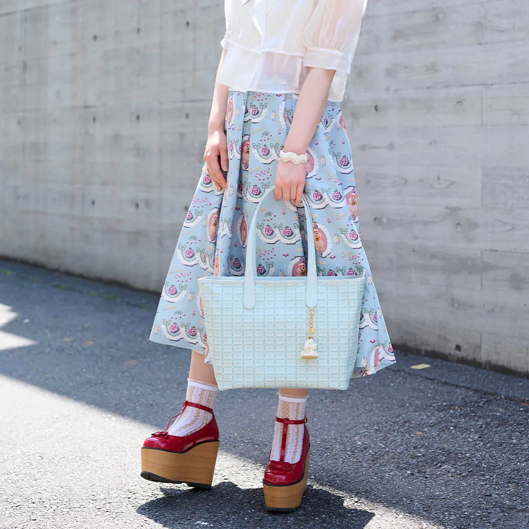 Mint Chocolate Zip Leather Tote Bag【Japan Jewelry】