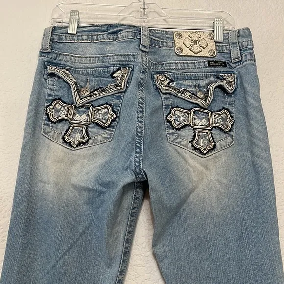 Miss Me Cross Embellished Distressed Boyfriend Y2K Jean