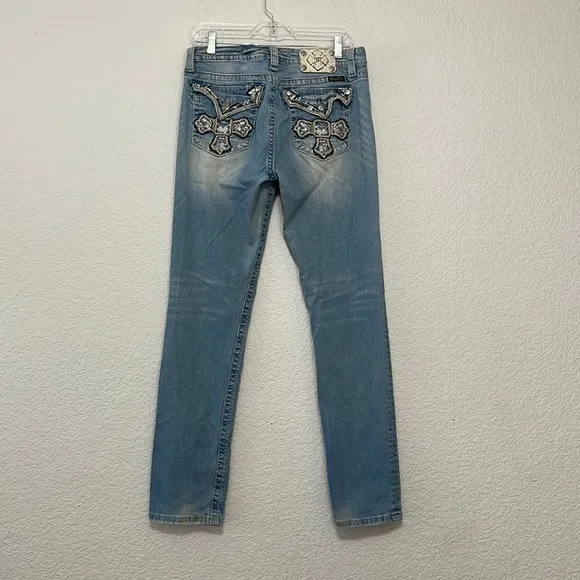 Miss Me Cross Embellished Distressed Boyfriend Y2K Jean