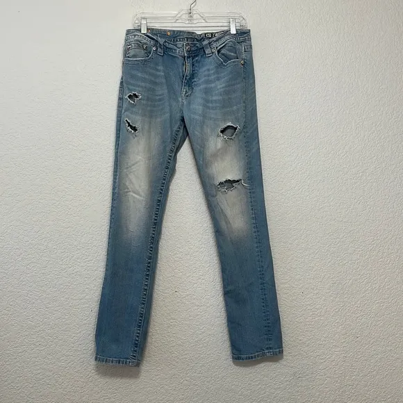 Miss Me Cross Embellished Distressed Boyfriend Y2K Jean