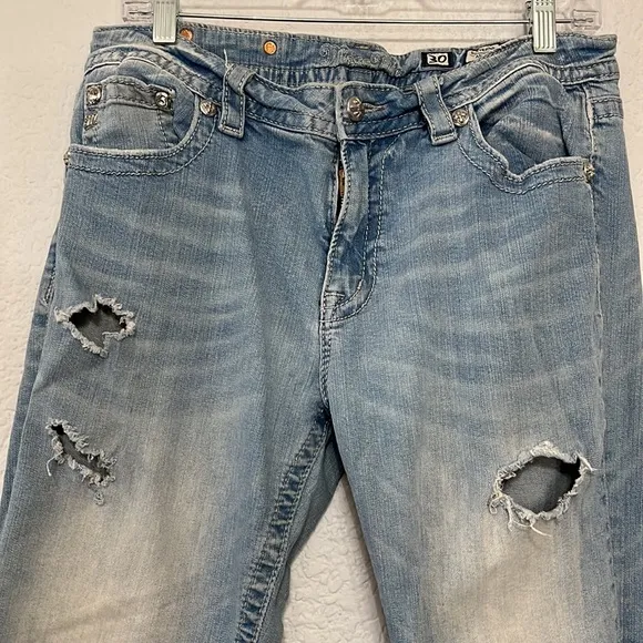 Miss Me Cross Embellished Distressed Boyfriend Y2K Jean