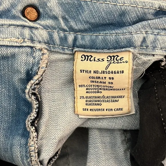 Miss Me Cross Embellished Distressed Boyfriend Y2K Jean
