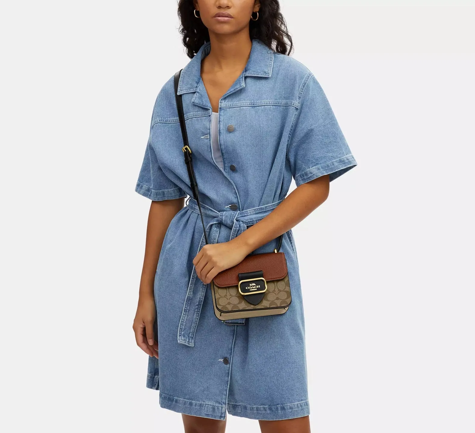 Morgan Square Crossbody Bag In Colorblock Signature Canvas Coach