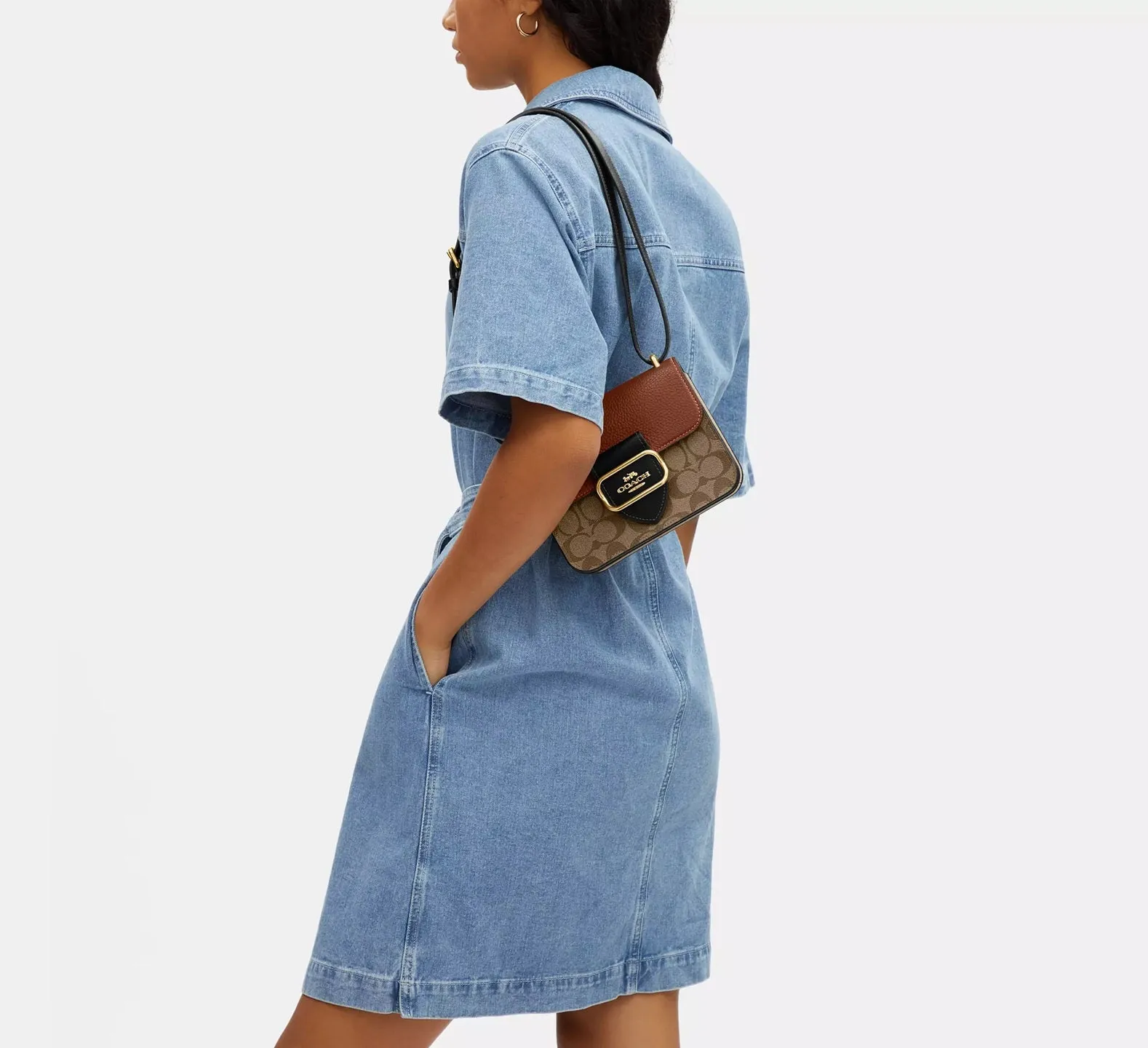Morgan Square Crossbody Bag In Colorblock Signature Canvas Coach