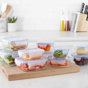 New AmazonBasics Glass Locking Lids Food Storage Containers, 14-Piece Set