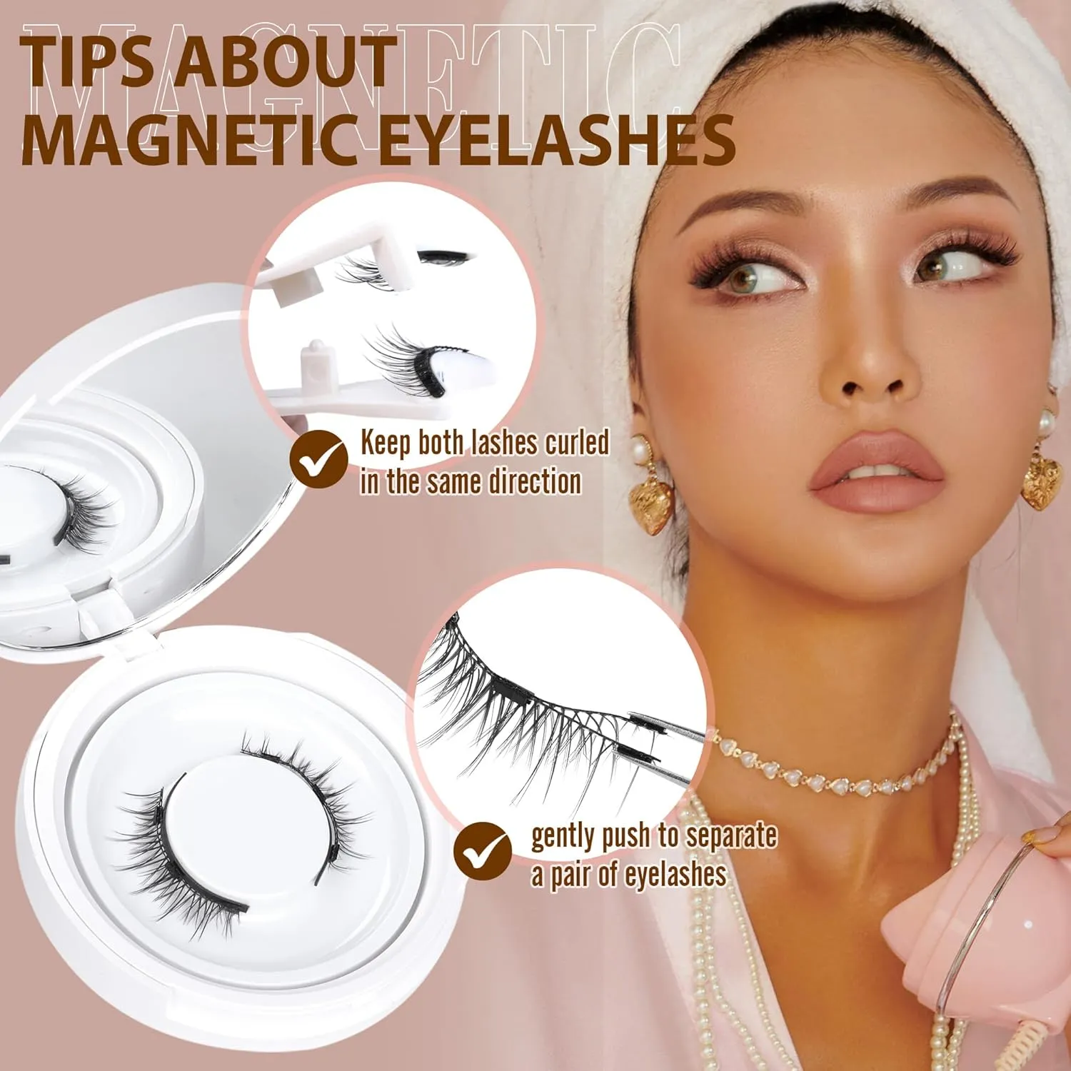 NEW Magna Magnetic Eyelashes without Eyeliner Magnetic Lashes Natural Look Reusable Magnetic Eyelashes Kit with Applicator, Wispy False Eyelashes No Glue or Liner Needed