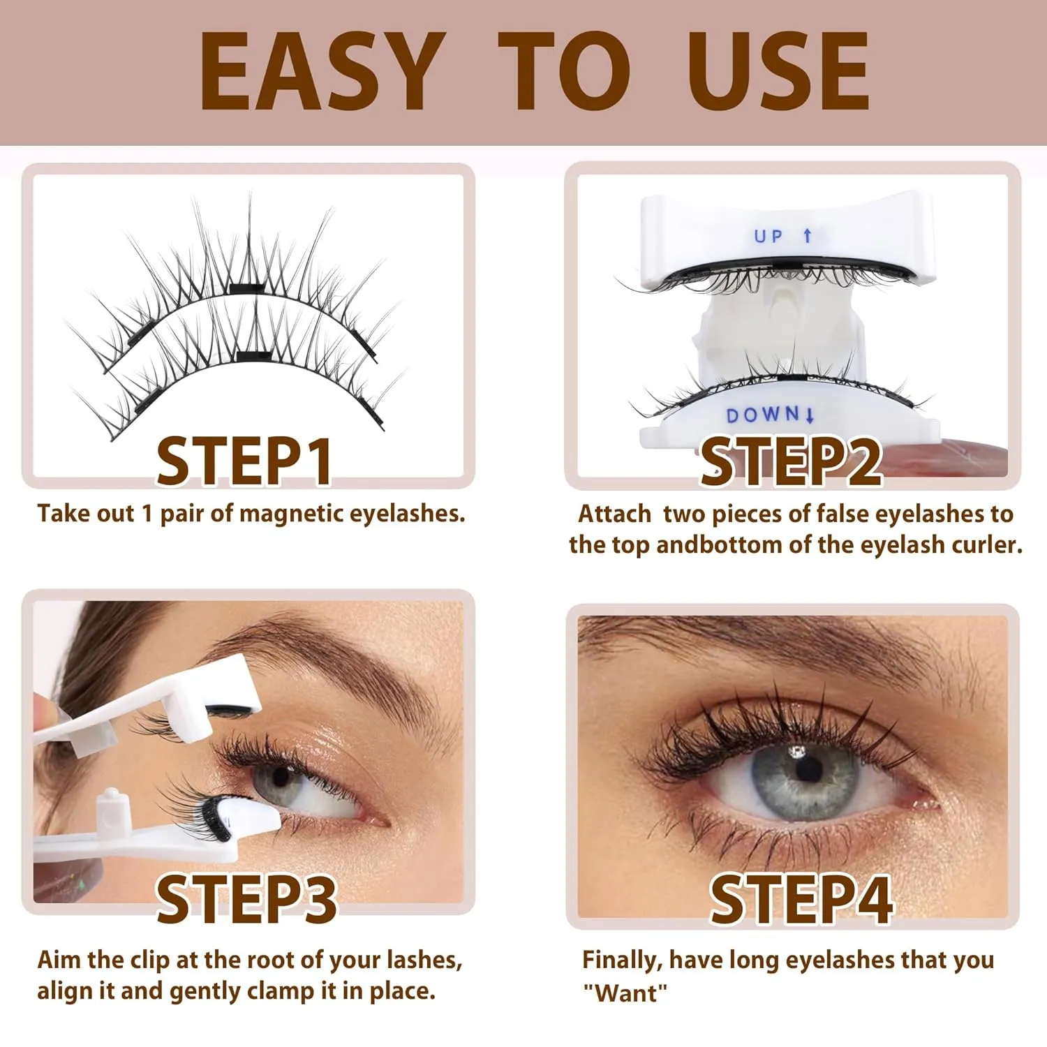 NEW Magna Magnetic Eyelashes without Eyeliner Magnetic Lashes Natural Look Reusable Magnetic Eyelashes Kit with Applicator, Wispy False Eyelashes No Glue or Liner Needed