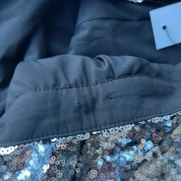 New (NWOT) HVN Affie Sequined Midi Skirt in Silver Size 2