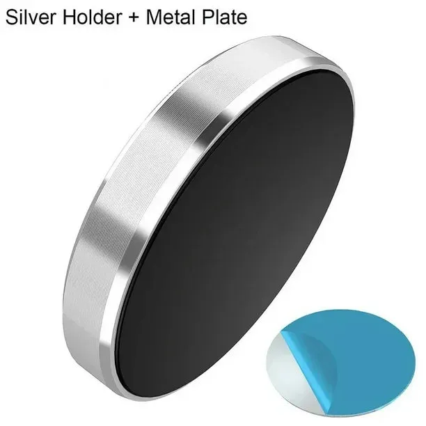 NEW Round Magnetic Mobile Phone Holder In Car for Car Mount Stand Universal Magnetic Mount Bracket Apply to iPhone Samsung Xiaomi Silver