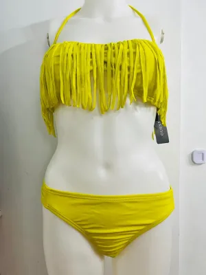 New with tags! Women's GUESS 2 Piece Tassel Bikini in Citron, Sz L! Retails $110 