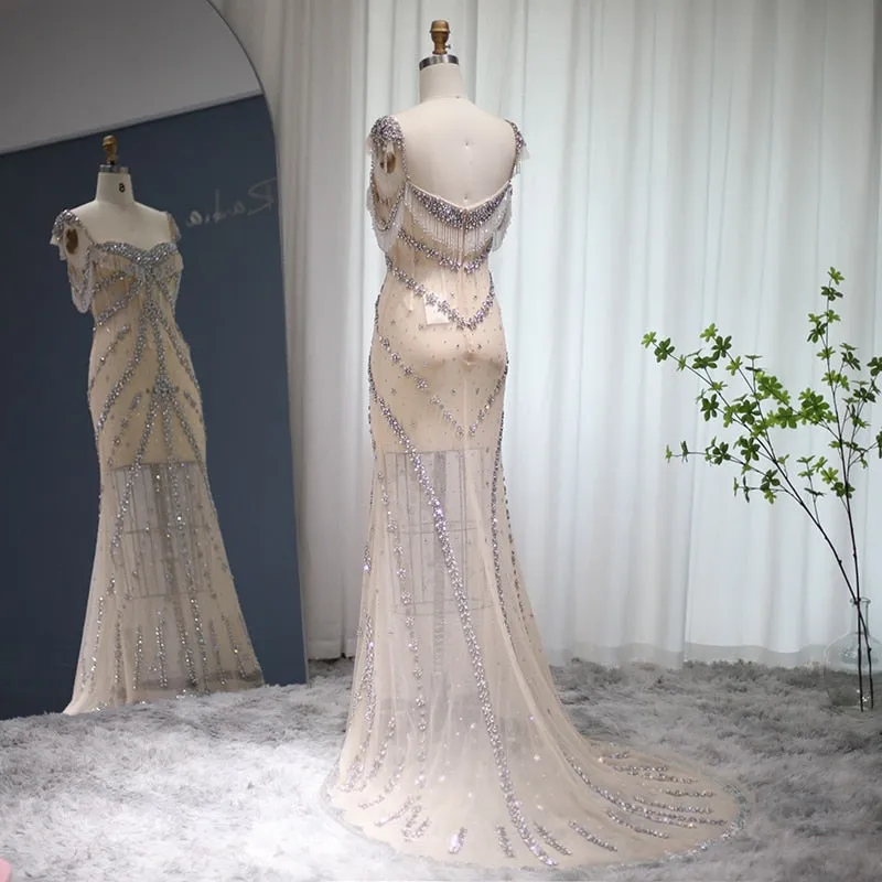 Nude Luxury Dubai Crystal Tassel
