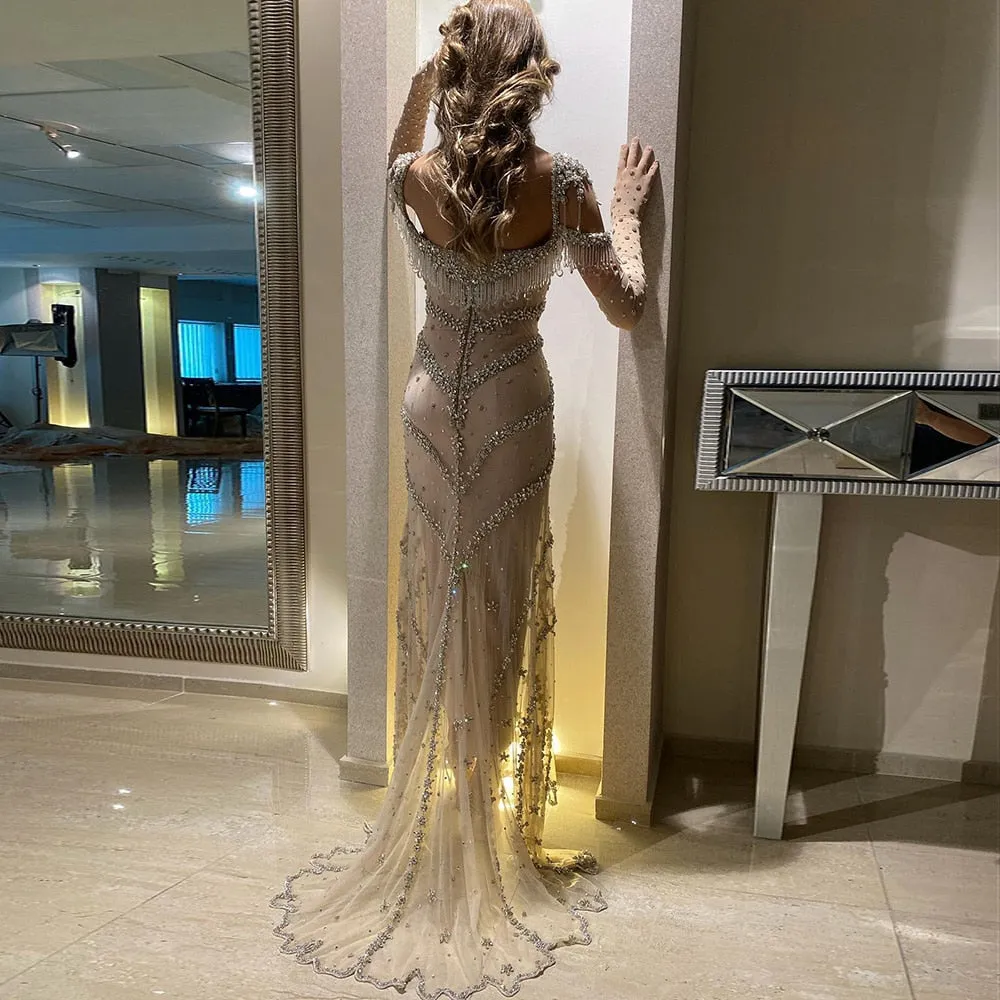Nude Luxury Dubai Crystal Tassel