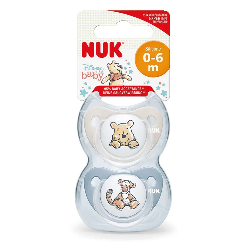 NUK Disney Winnie The Pooh Soother Boy 0-6m 2Pk