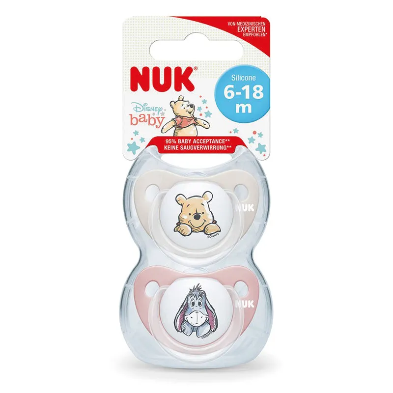 NUK Disney Winnie The Pooh Soother Girl 6-18m 2Pk