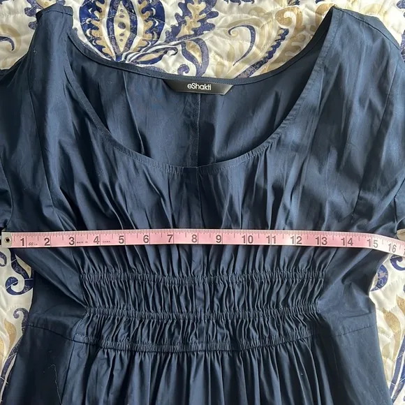NWOT Puff Sleeve Elastic Waist Cotton Poplin Dress
