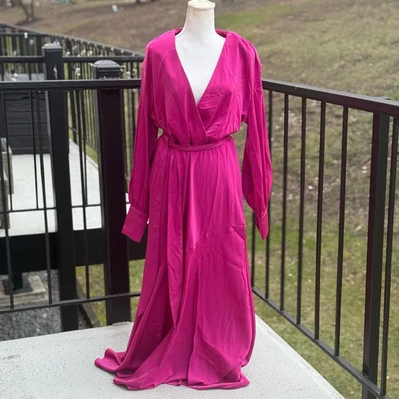 NWT ELOQUII Women's Plus Size Satin Maxi Dress SIZE 14