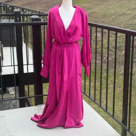 NWT ELOQUII Women's Plus Size Satin Maxi Dress SIZE 14