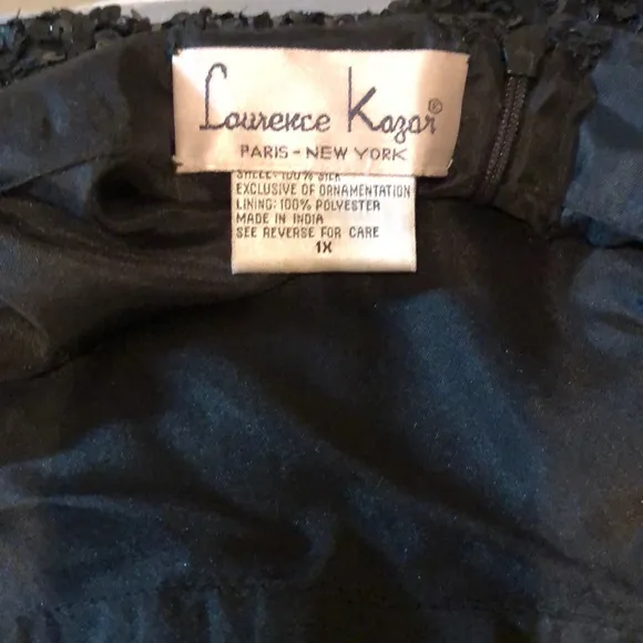 NWT Laurence Kazar Black Beaded Skirt Size 1X