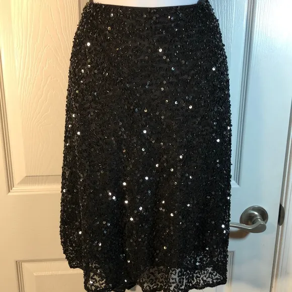 NWT Laurence Kazar Black Beaded Skirt Size 1X