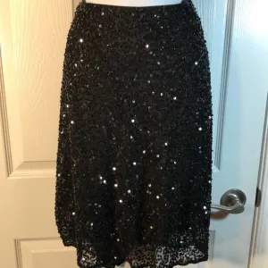 NWT Laurence Kazar Black Beaded Skirt Size 1X