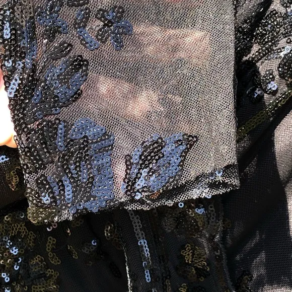 NWT Southern Fried Chics Black Lace Sequined Dress XS