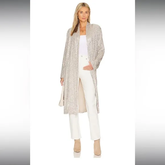 NWT Steve‎ Madden (a REVOLVE brand) Show Stopper Duster - Silver Size Medium