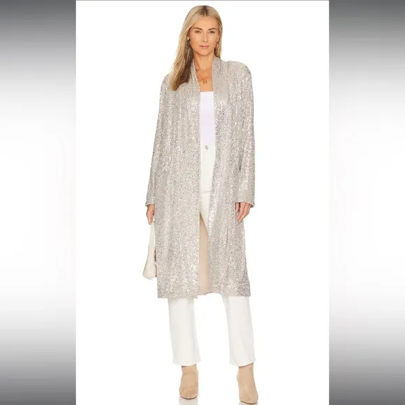 NWT Steve‎ Madden (a REVOLVE brand) Show Stopper Duster - Silver Size Medium