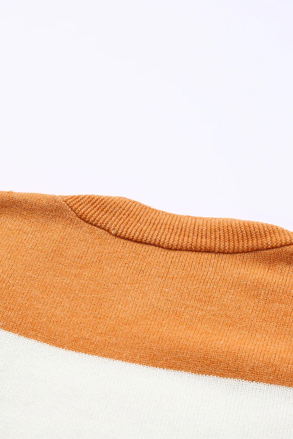 Open Front Pocketed Colorblock Cardigan
