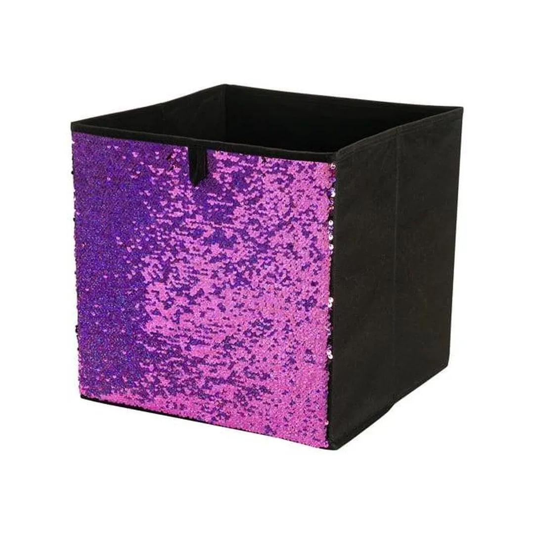 Organize It All Reversible Sequin Storage Cube in Pink/Black